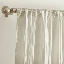 Threadmade Athena Faux Silk Window Curtain and Scarf Set, Red - 52