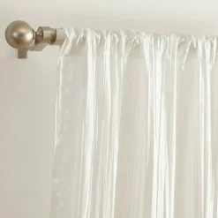 Threadmade Athena Faux Silk Window Curtain and Scarf Set, Red - 52