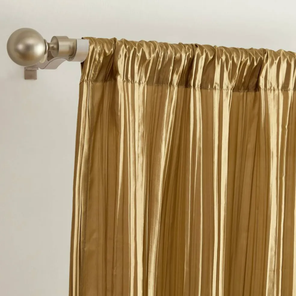 Threadmade Athena Faux Silk Window Curtain and Scarf Set, Red - 52"W x 108"L