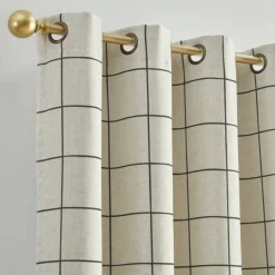 Threadmade Brighton Grommet Window Curtain Panel, Black - 52"W x 84"L
