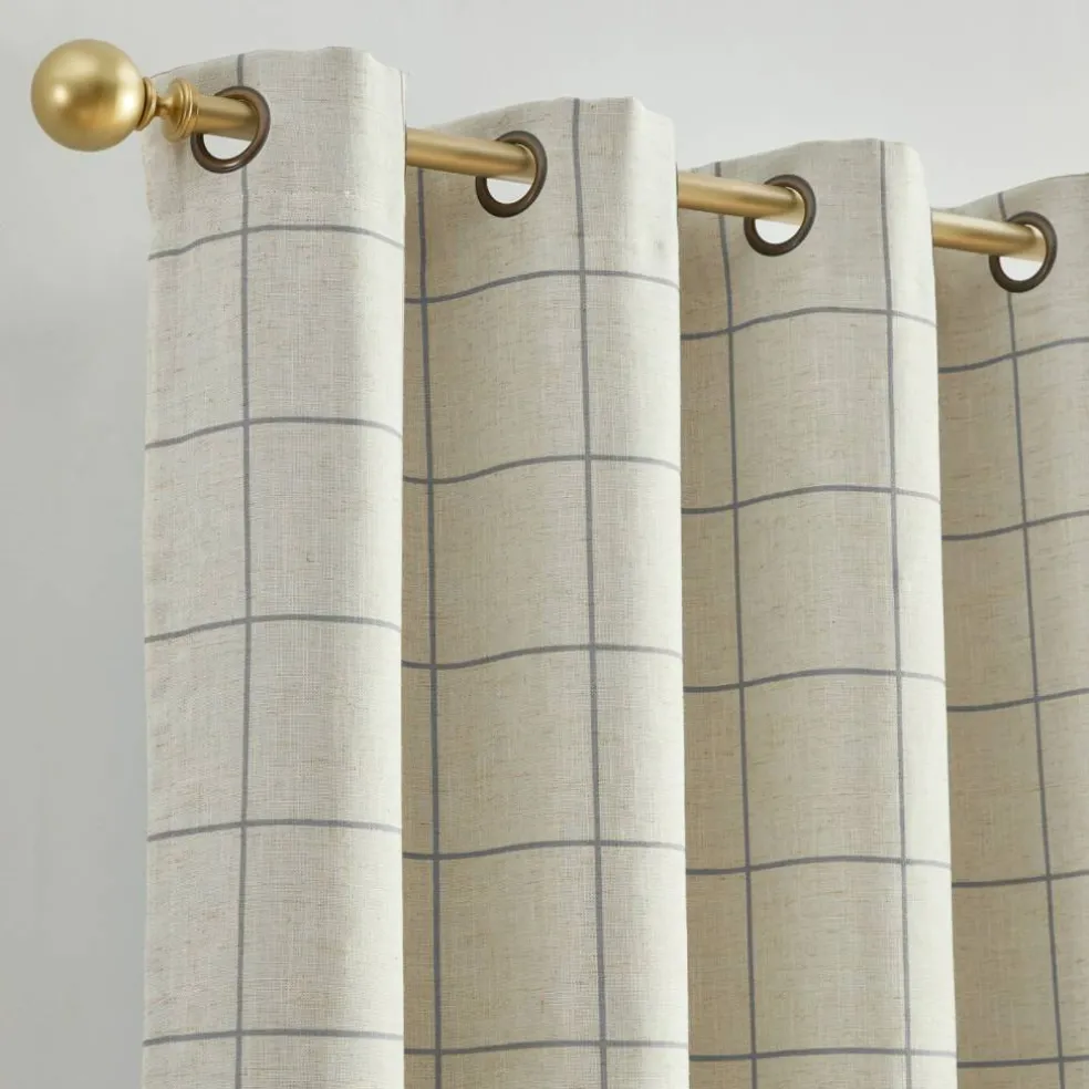 Threadmade Brighton Grommet Window Curtain Panel, Black - 52"W x 84"L