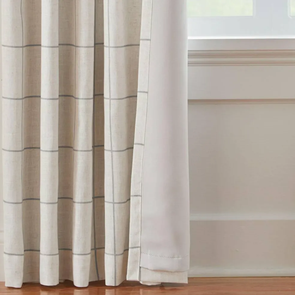 Threadmade Brighton Rod Pocket Back Tab Window Curtain Panel, Black - 52"W x 95"L