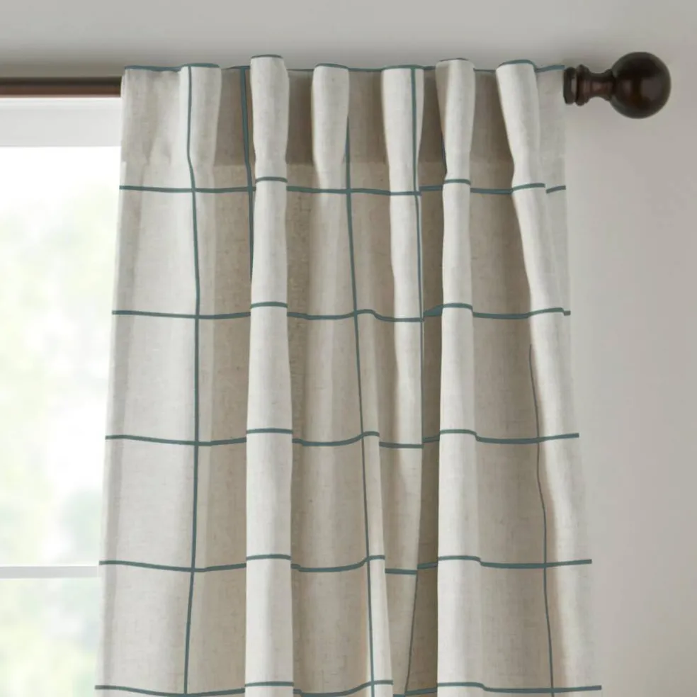 Threadmade Brighton Rod Pocket Back Tab Window Curtain Panel, Black - 52"W x 95"L