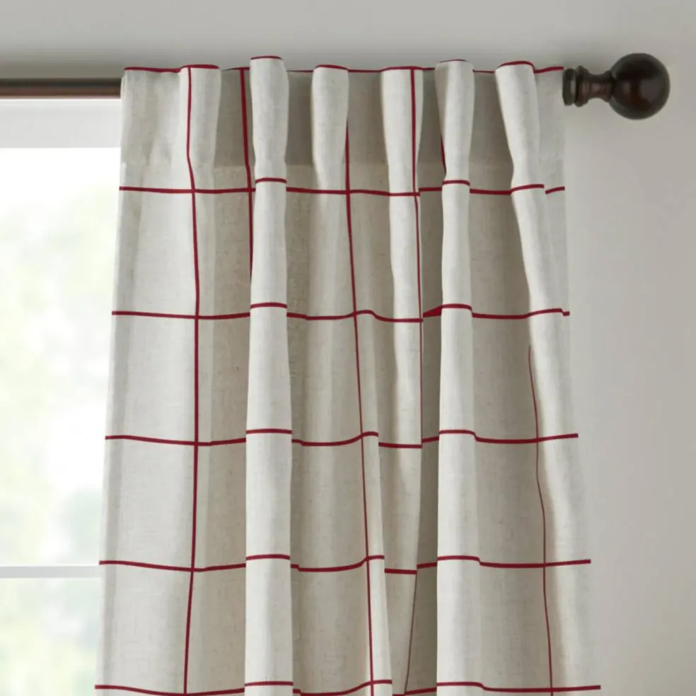 Threadmade Brighton Rod Pocket Back Tab Window Curtain Panel, Black - 52"W x 95"L
