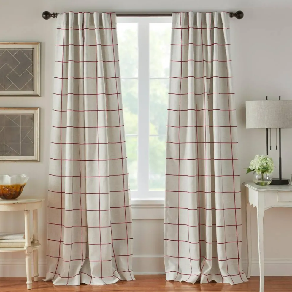 Threadmade Brighton Rod Pocket Back Tab Window Curtain Panel, Black - 52"W x 95"L