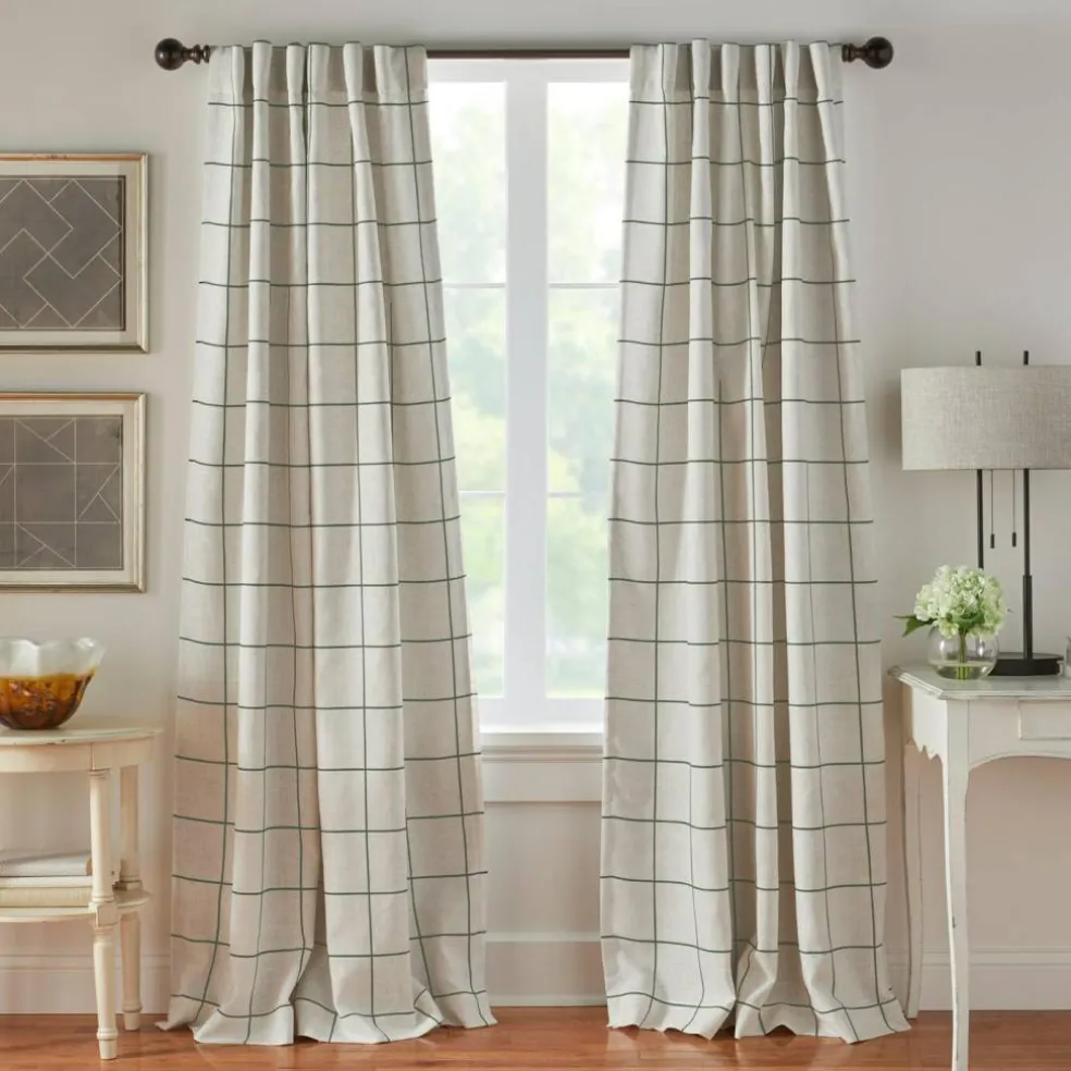 Threadmade Brighton Rod Pocket Back Tab Window Curtain Panel, Black - 52"W x 95"L
