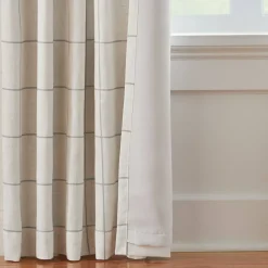 Threadmade Brighton Rod Pocket Back Tab Window Curtain Panel, Black - 52