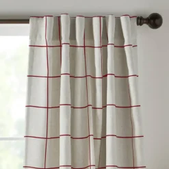 Threadmade Brighton Rod Pocket Back Tab Window Curtain Panel, Black - 52
