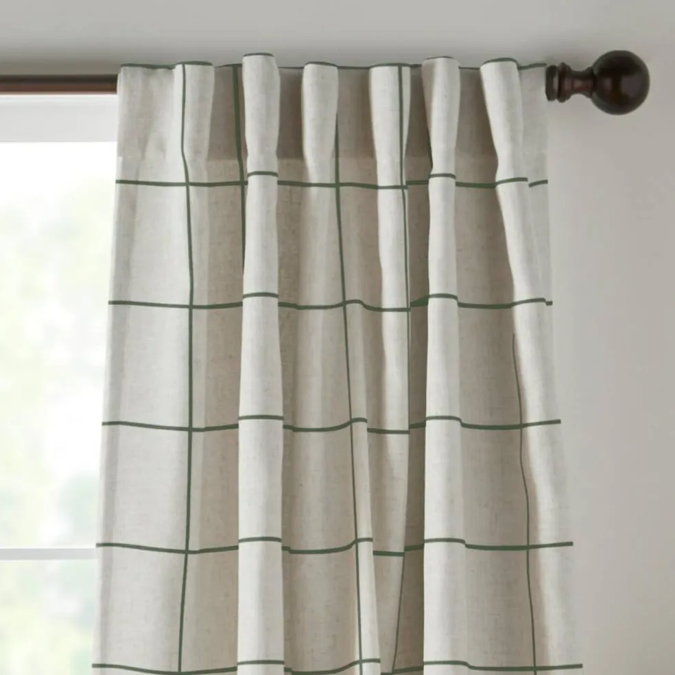 Threadmade Brighton Rod Pocket Back Tab Window Curtain Panel, Black - 52"W x 95"L