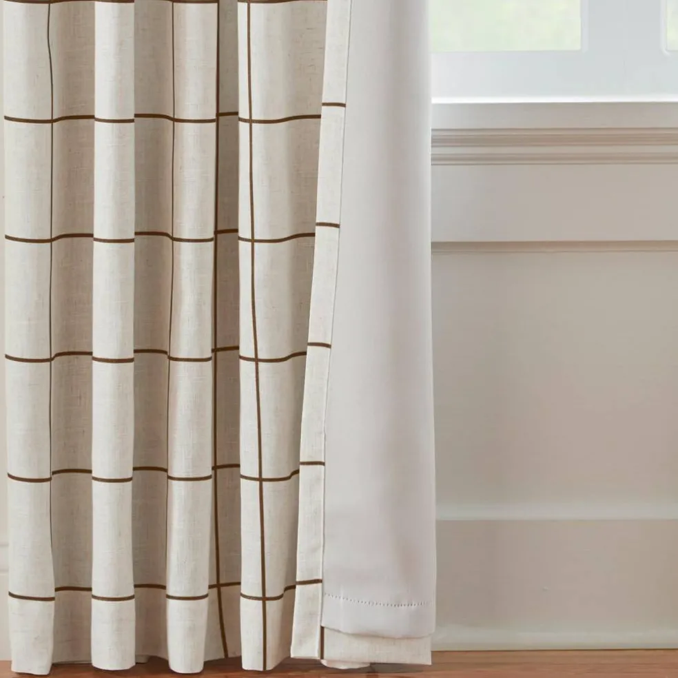 Threadmade Brighton Rod Pocket Back Tab Window Curtain Panel, Black - 52"W x 95"L