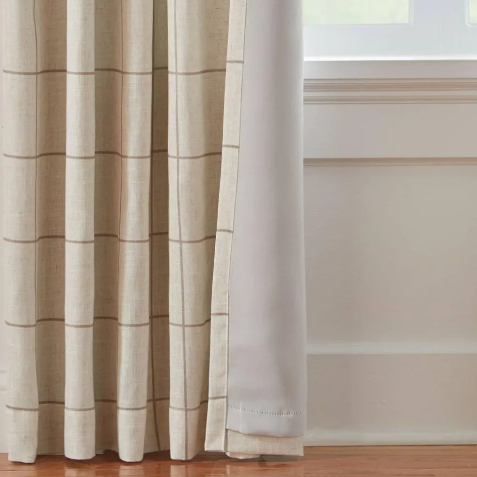 Threadmade Brighton Rod Pocket Back Tab Window Curtain Panel, Black - 52"W x 95"L