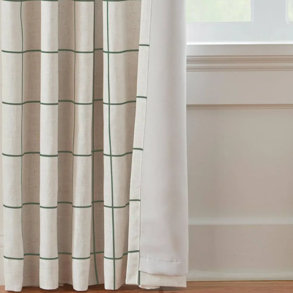 Threadmade Brighton Rod Pocket Back Tab Window Curtain Panel, Black - 52"W x 95"L