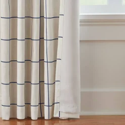 Threadmade Brighton Rod Pocket Back Tab Window Curtain Panel, Black - 52