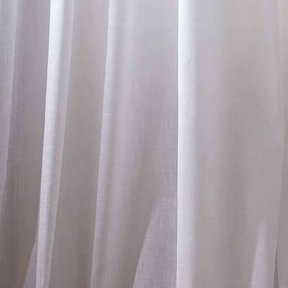 Threadmade Calypso Macramé Tassel Semi Sheer Window Curtain, Ivory - 52"W x 95"L