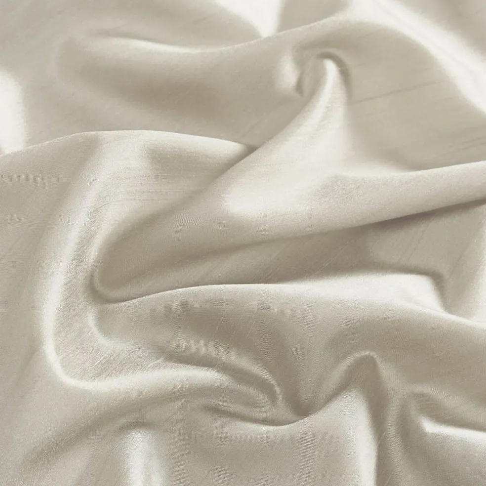 Threadmade Colette Faux Silk Scalloped Window Valance, Ivory - 50"W x 21"L