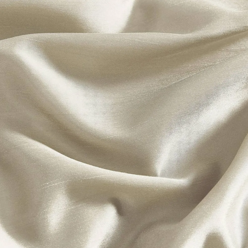 Threadmade Colette Faux Silk Blackout Window Curtain, Taupe - 52"W x 108"L