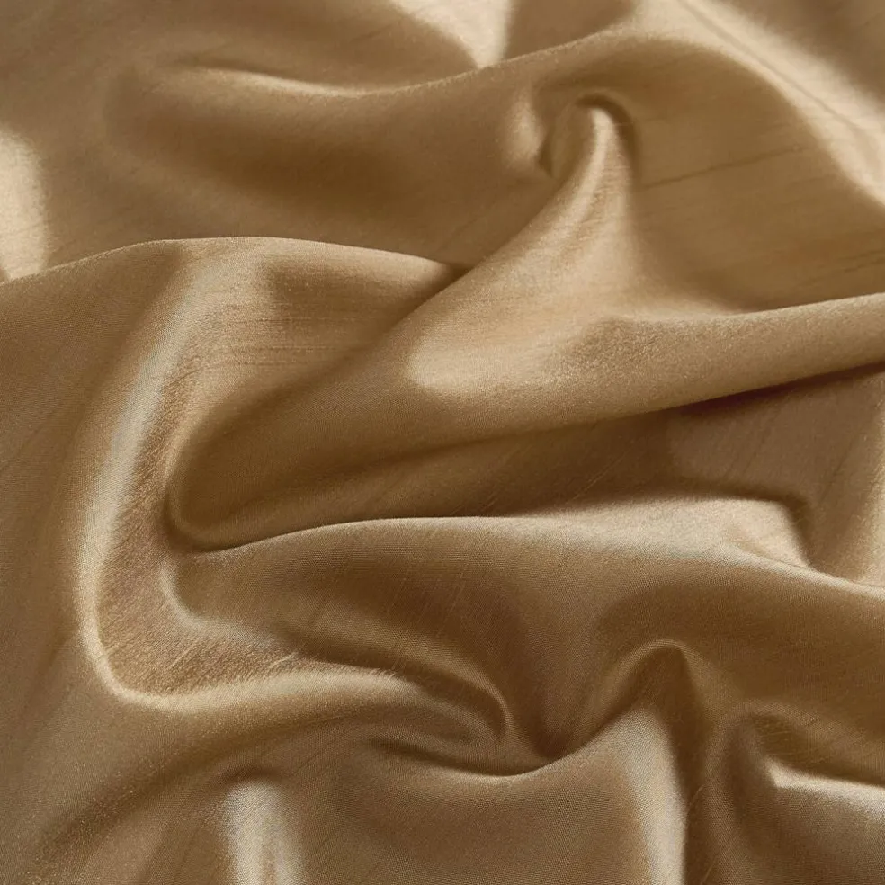 Threadmade Colette Faux Silk Blackout Window Curtain, Taupe - 52"W x 108"L