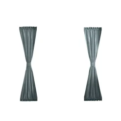 Threadmade Colette Faux Silk Blackout Window Curtain, Taupe - 52