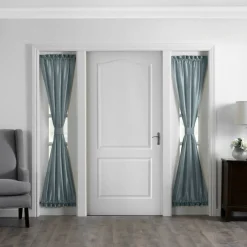 Threadmade Colette Faux Silk Blackout Window Curtain, Taupe - 52
