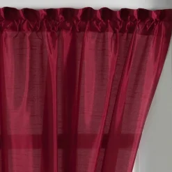 Threadmade Colette Faux Silk Blackout Window Curtain, Taupe - 52