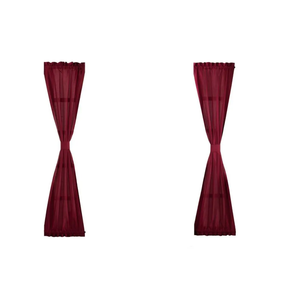 Threadmade Colette Faux Silk Blackout Window Curtain, Taupe - 52"W x 108"L