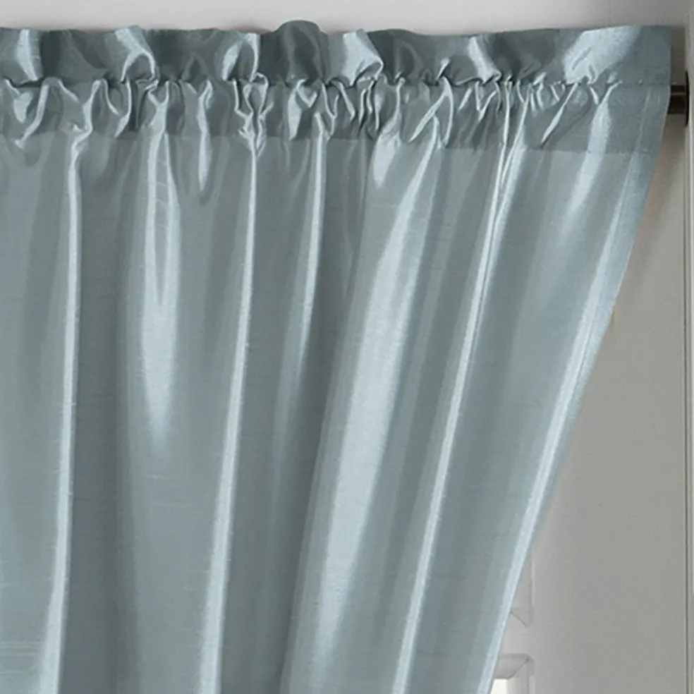 Threadmade Colette Faux Silk Blackout Window Curtain, Taupe - 52"W x 108"L