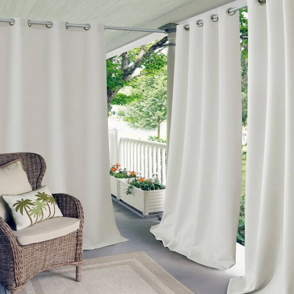 Threadmade Connor Solid Indoor/Outdoor Window Curtain, Gray - 52"W x 95"L