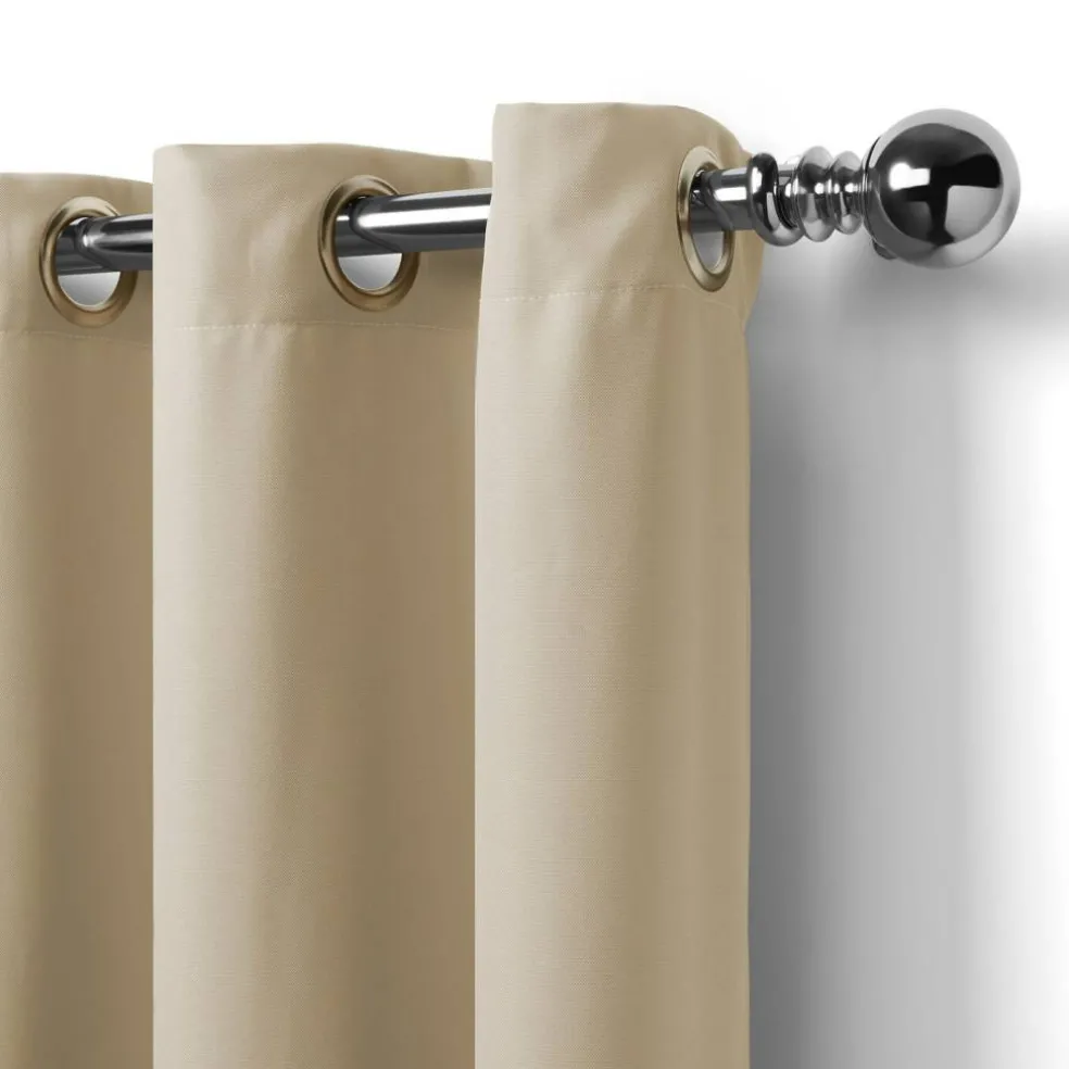 Threadmade Connor Solid Indoor/Outdoor Window Curtain, Gray - 52"W x 95"L