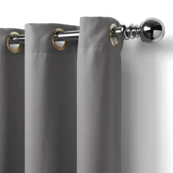 Threadmade Connor Solid Indoor/Outdoor Window Curtain, Gray - 52