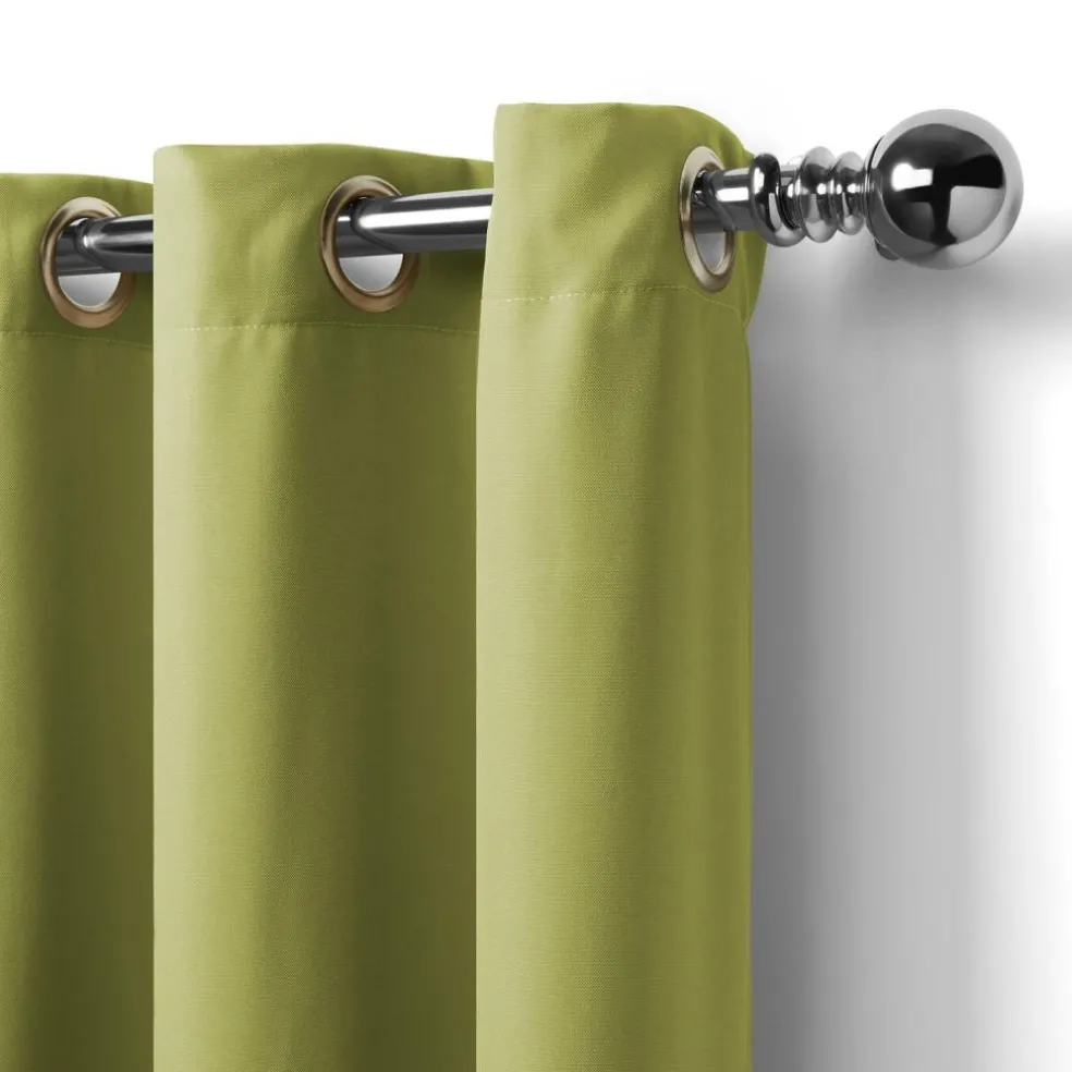 Threadmade Connor Solid Indoor/Outdoor Window Curtain, Gray - 52"W x 95"L