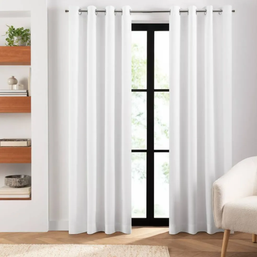 Threadmade Connor Solid Indoor/Outdoor Window Curtain, Gray - 52"W x 95"L