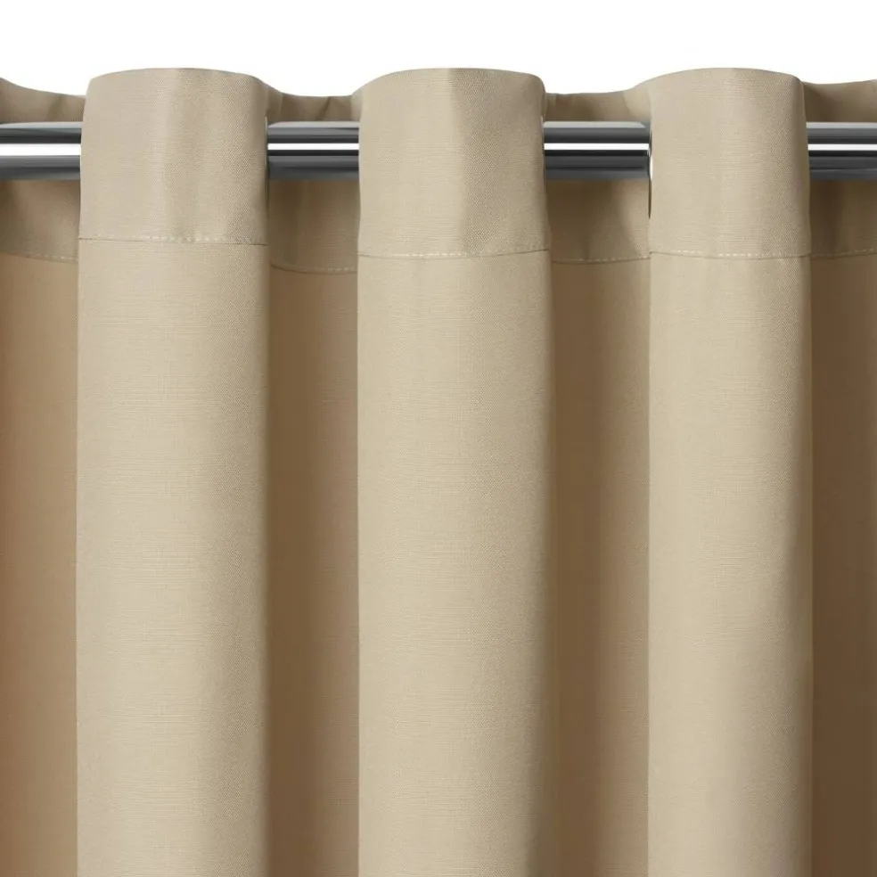 Threadmade Connor Solid Indoor/Outdoor Window Curtain, Gray - 52"W x 95"L