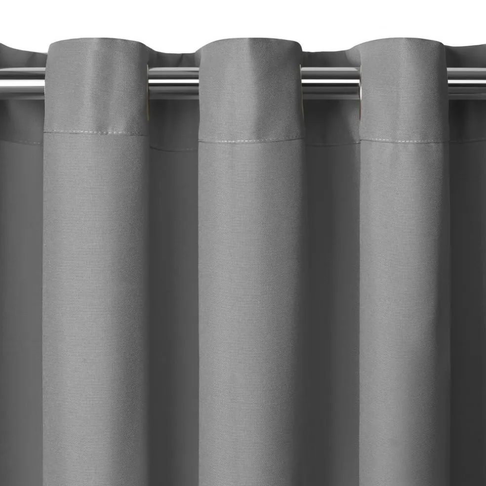 Threadmade Connor Solid Indoor/Outdoor Window Curtain, Gray - 52"W x 95"L