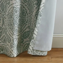 Threadmade Giovanni Medallion Blackout Window Curtain Panel, Blue - 52