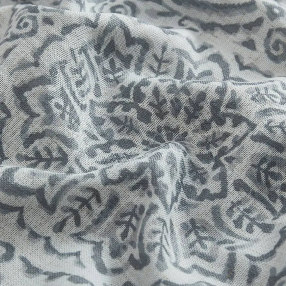 Threadmade Giovanni Medallion Blackout Window Curtain Panel, Blue - 52"W x 84"L