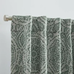 Threadmade Giovanni Medallion Blackout Window Curtain Panel, Blue - 52