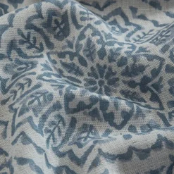 Threadmade Giovanni Medallion Blackout Window Curtain Panel, Blue - 52