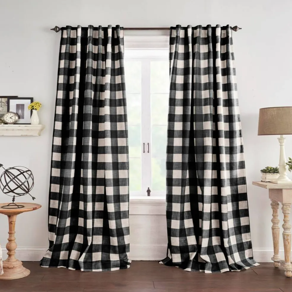 Threadmade Grainger Rod Pocket Back Tab Window Curtain, Indigo - 52"W x 63"L