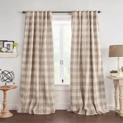 Threadmade Grainger Rod Pocket Back Tab Window Curtain, Indigo - 52