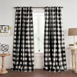 Threadmade Grainger Rod Pocket Back Tab Window Curtain, Indigo - 52