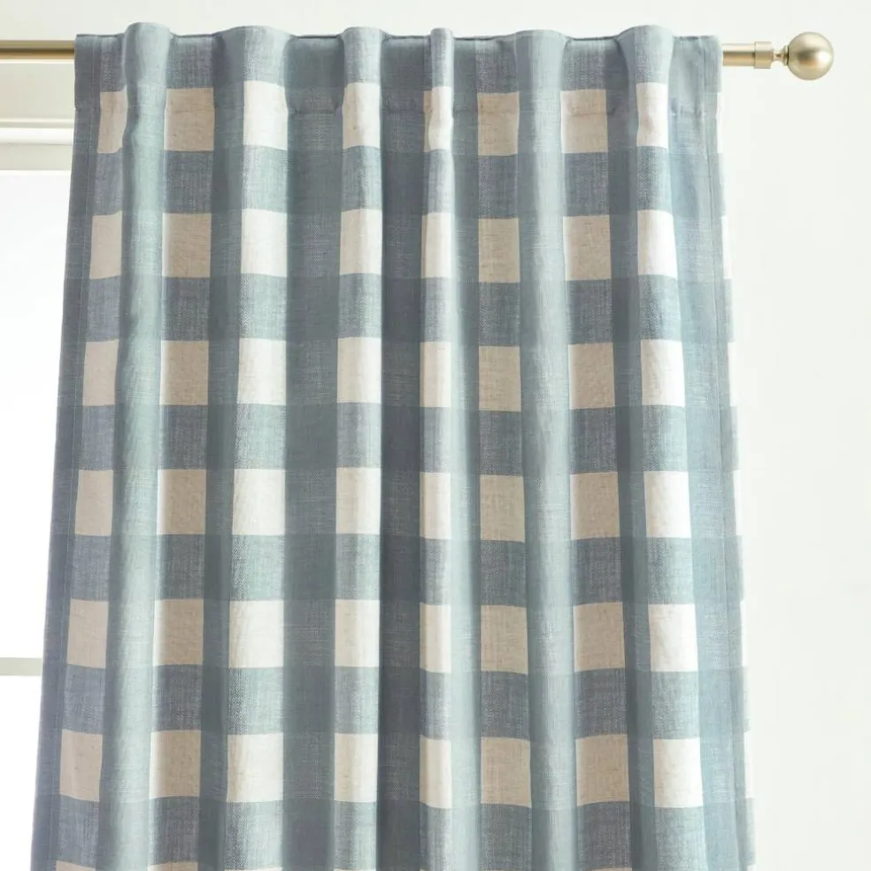 Threadmade Grainger Rod Pocket Back Tab Window Curtain, Indigo - 52"W x 63"L