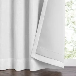 Threadmade Harrow Solid Texture Blackout Window Curtain Panel, Blue - 52