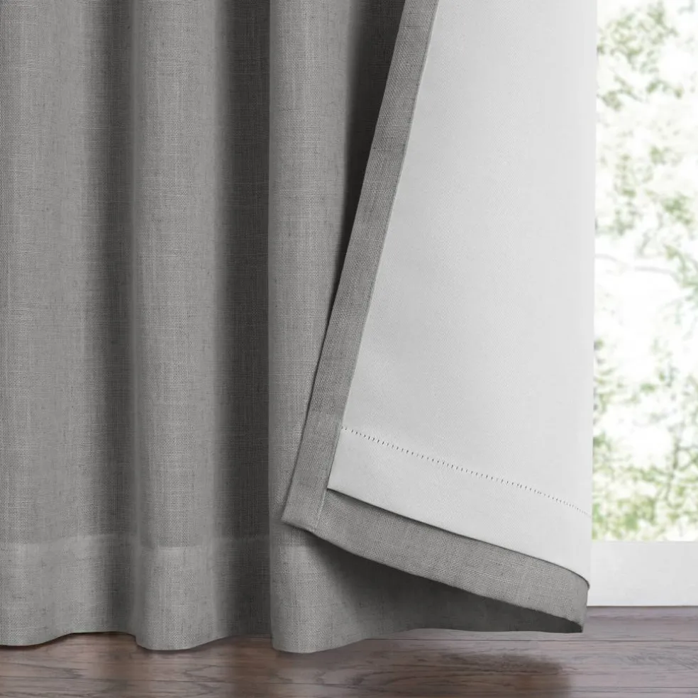 Threadmade Harrow Solid Texture Blackout Window Curtain Panel, Blue - 52"W x 95"L