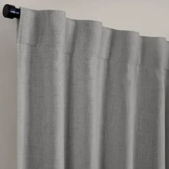 Threadmade Harrow Solid Texture Blackout Window Curtain Panel, Blue - 52