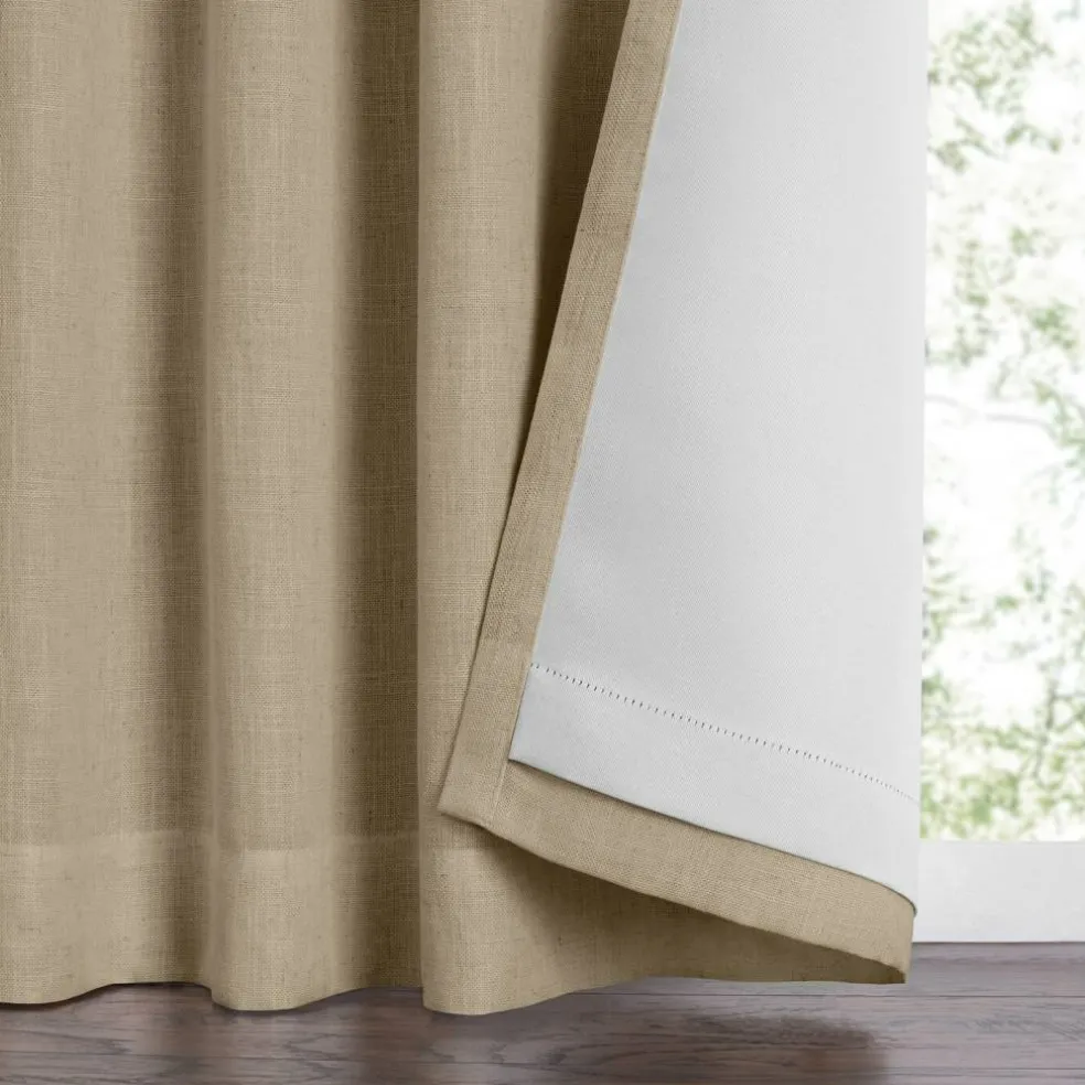 Threadmade Harrow Solid Texture Blackout Window Curtain Panel, Blue - 52"W x 95"L