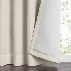 Threadmade Harrow Solid Texture Blackout Window Curtain Panel, Blue - 52