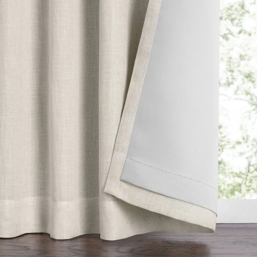 Threadmade Harrow Solid Texture Blackout Window Curtain Panel, Blue - 52"W x 95"L