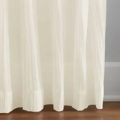 Threadmade Jolie Semi-Sheer Tab Top Window Curtain, Ivory - 52