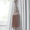 Threadmade Julia Rhinestone Tassel Curtain Tieback, Mauve - One Size