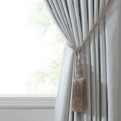 Threadmade Julia Rhinestone Tassel Curtain Tieback, Mauve - One Size